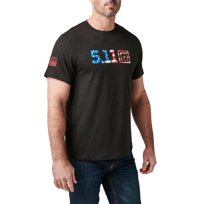 men's sports t-shirts -5.11 Tactical Men's USA Flag Fill Logo Graphic T-Shirt