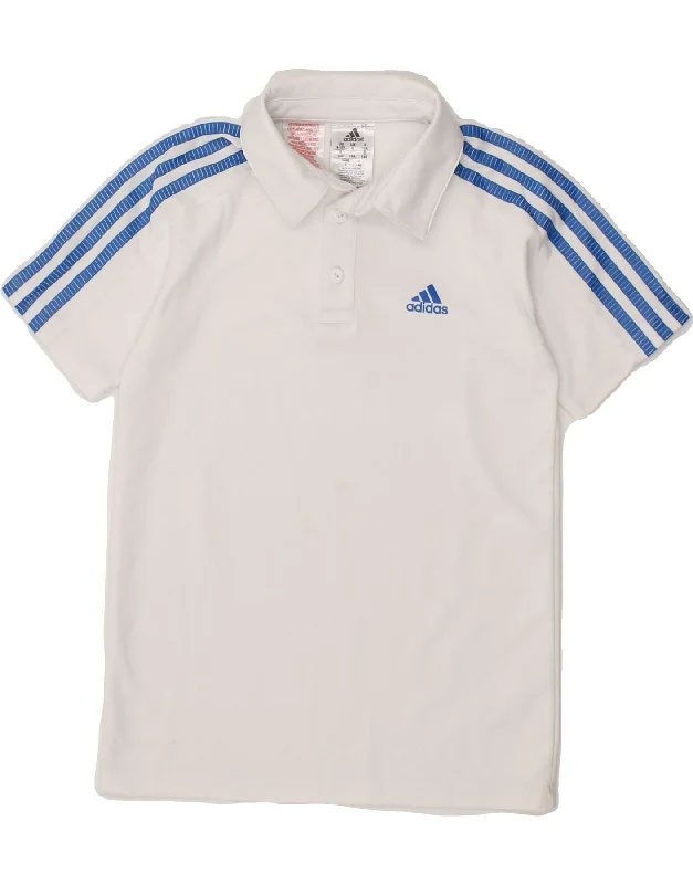 men's lightweight performance polo shirts -ADIDAS Boys Climalite Polo Shirt 9-10 Years White Polyester