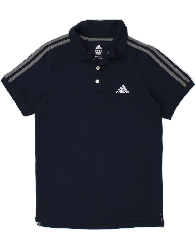 premium polo shirts for men -ADIDAS Boys Polo Shirt 10-11 Years Medium Navy Blue Polyester