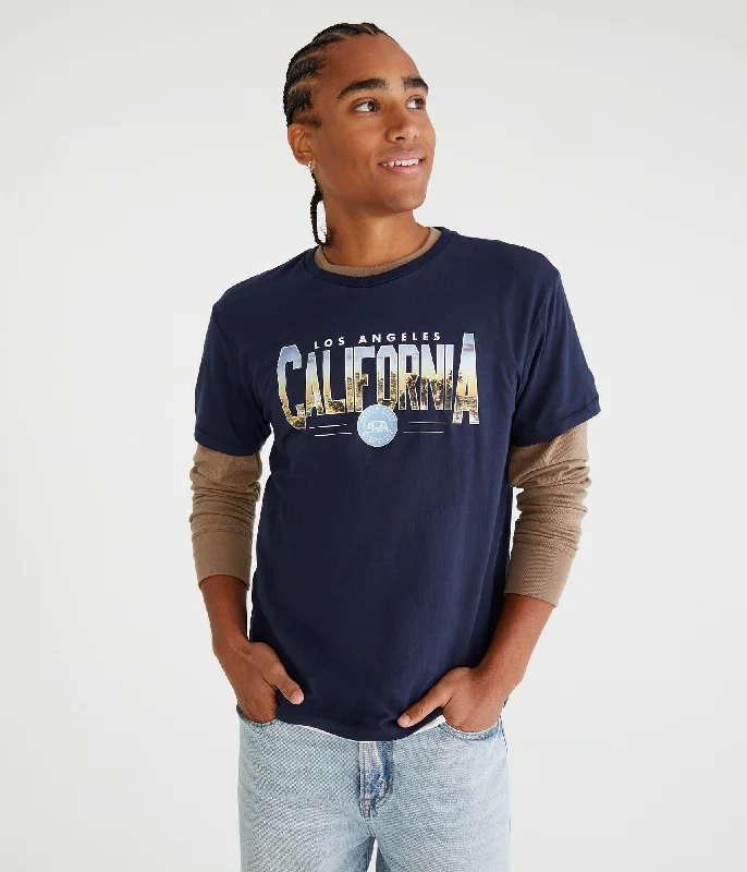 eco-conscious t-shirts for men -Aeropostale Los Angeles California Graphic Tee