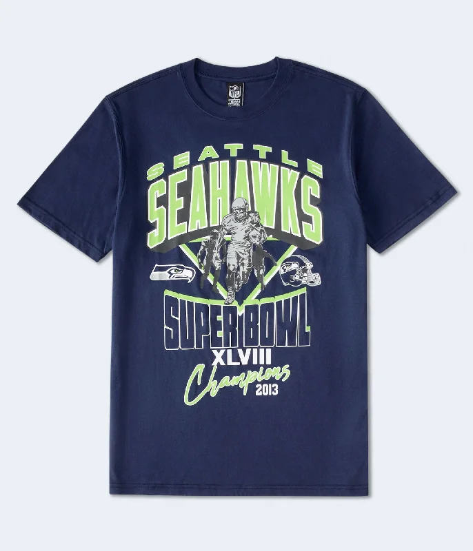 modern t-shirts for men -Aeropostale Seattle Seahawks Super Bowl Relaxed Graphic Tee