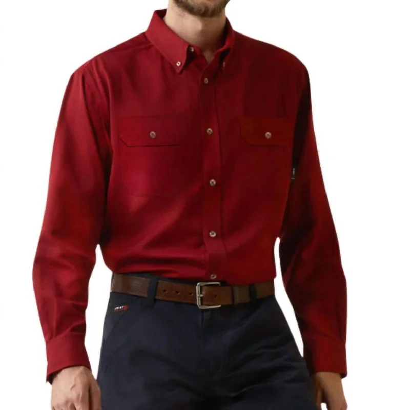 trendy casual shirts for men -Air Inherent Work Shirt In Red Heather