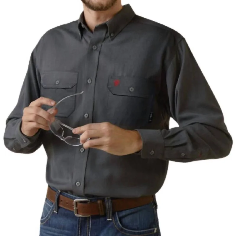 stylish dress shirts for men -Air Inherent Work Shirt - Plus In Charcoal Heather