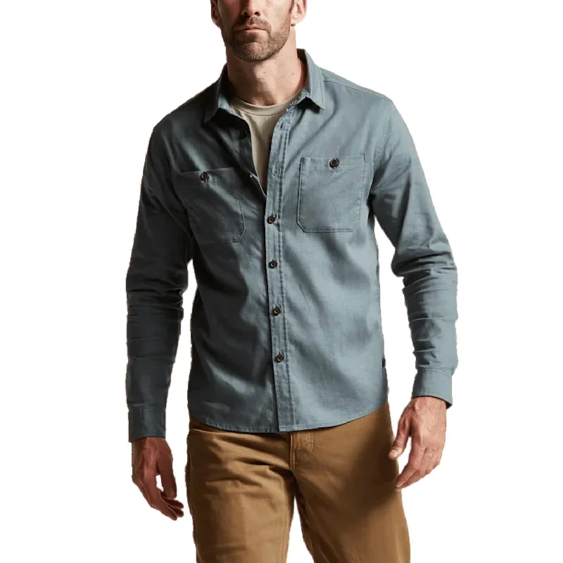 men's printed shirts -Ambary Ls Shirt In Thunder