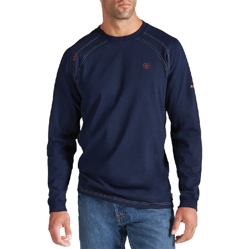 men's crewneck t-shirts -Ariat Men's Flame Resistant Work Crew Long Sleeve T-Shirt