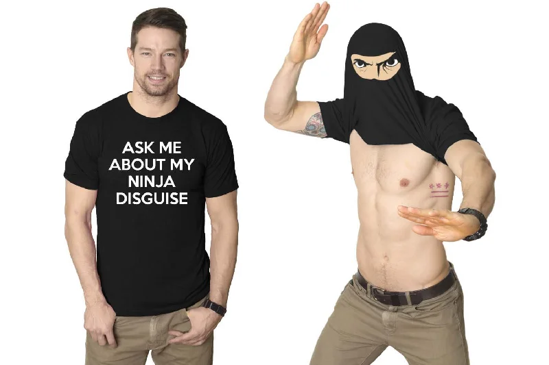 stylish t-shirts for men -Ask Me About My Ninja Disguise Flip Men's T Shirt