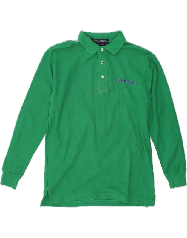 men's fashion polo shirts -BEST COMPANY Boys Long Sleeve Polo Shirt 6-7 Years Green Cotton