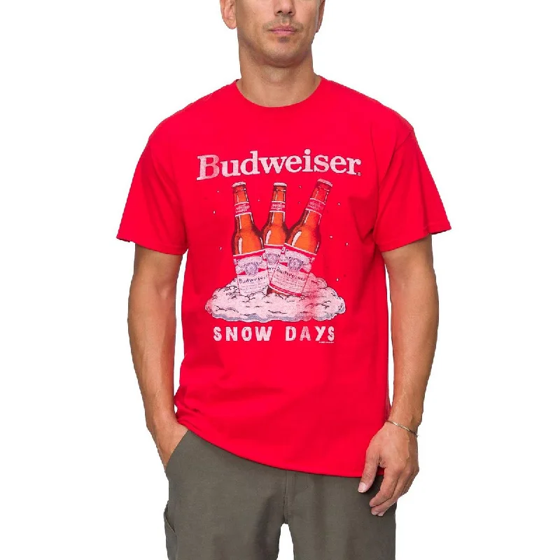 colorful t-shirts for men -Budweiser Mens Cotton Crewneck Graphic T-Shirt