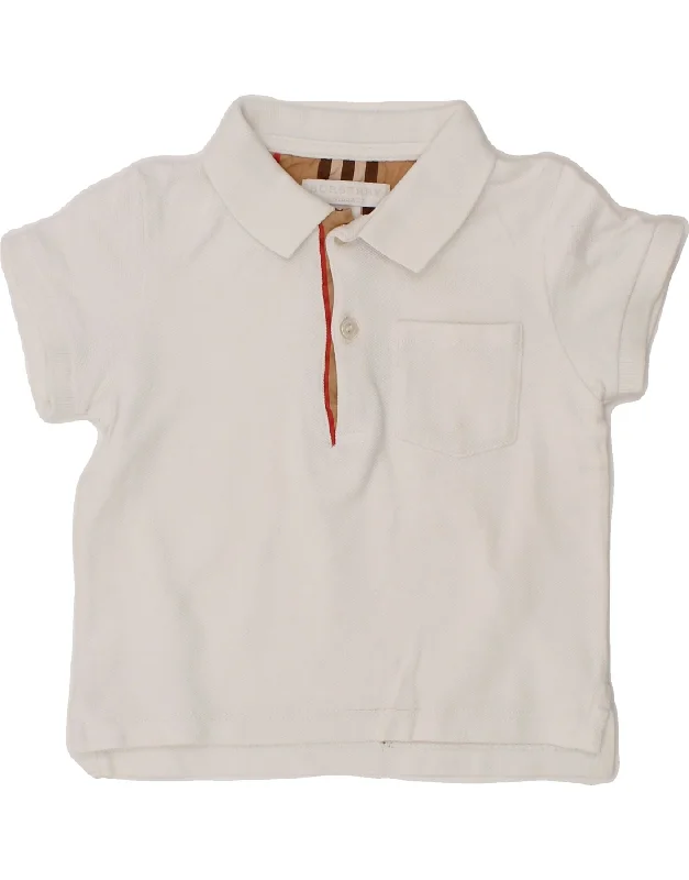 comfortable polo shirts for men -BURBERRY Baby Boys Polo Shirt 9-12 Months White