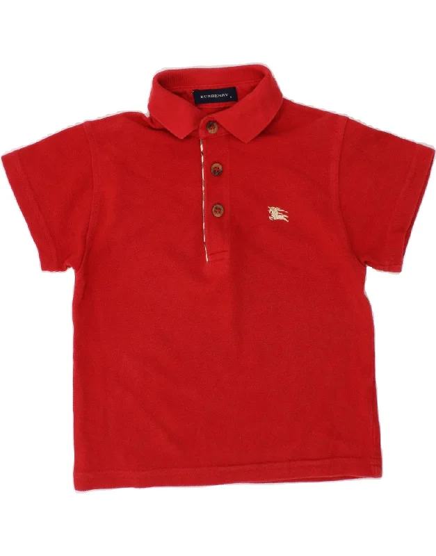 comfortable polo shirts for men -BURBERRY Boys Polo Shirt 2-3 Years Red