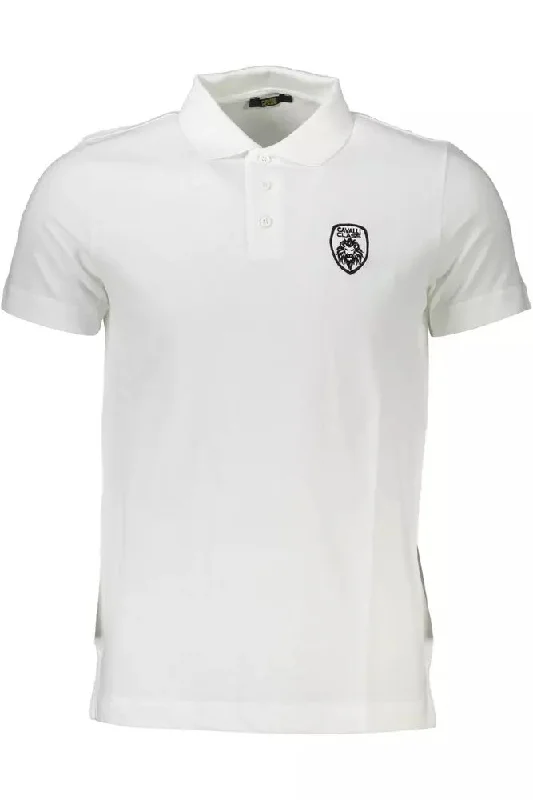 men's regular pique polo shirts -Cavalli Class Chic  Embroide Polo for Men's Men