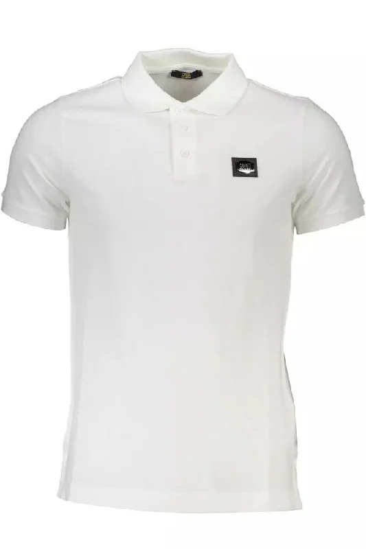 men's pique polo shirts -Cavalli Class Elegant  Cotton Polo with Logo Men's Detail