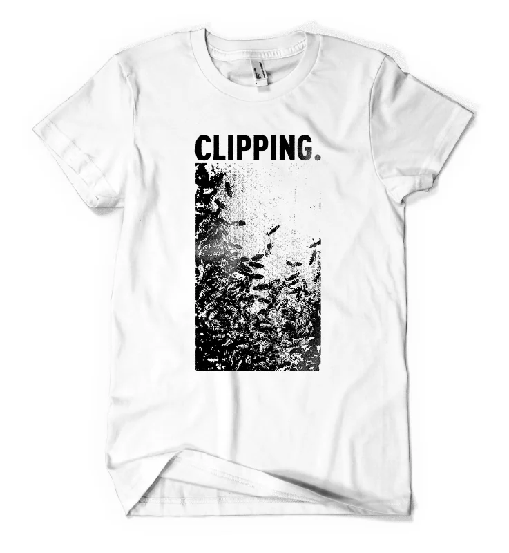 men's crewneck t-shirts -Clipping Bees White T-Shirt