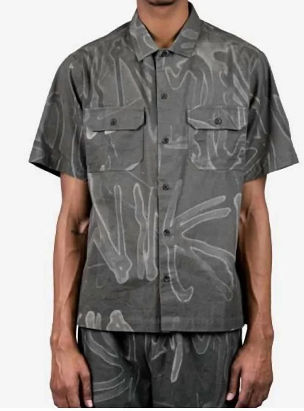 men's linen button-down shirts -Degenerate Shirt In Titanium Grey