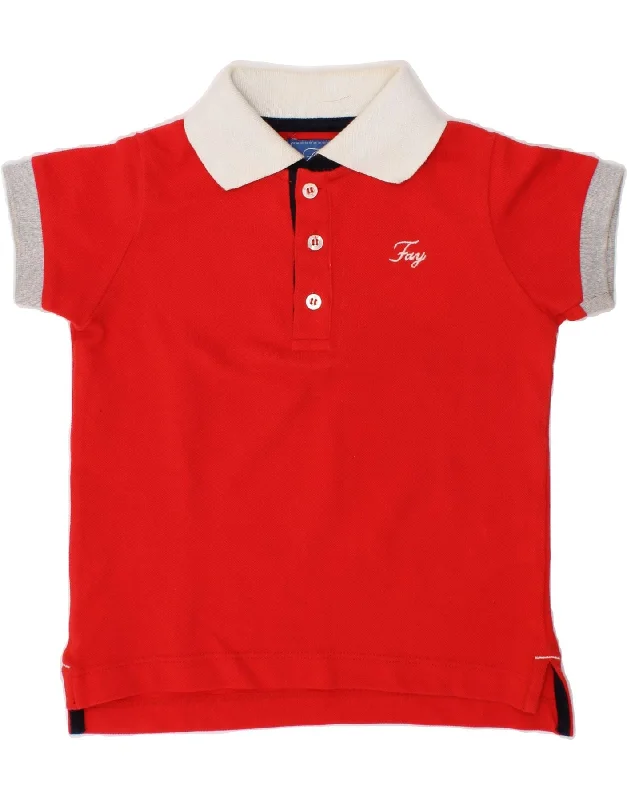 men's breathable polo shirts -FAY Baby Boys Polo Shirt 18-24 Months Red Cotton