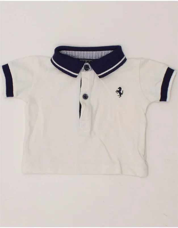 men's luxury polo shirts -FERRARI Baby Boys Polo Shirt 0-3 Months White Cotton