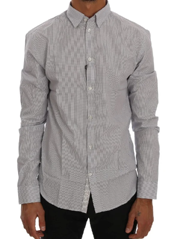 men's casual plaid shirts -Frankie Morello   Check Casual Cotton Regular Fit Men's Shirt