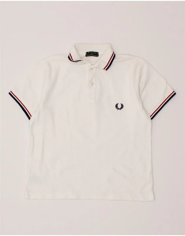 men's polo shirts for formal wear -FRED PERRY Boys Polo Shirt 7-8 Years White Cotton