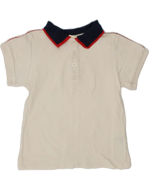 stylish plain polo shirts for men -GUCCI Boys Polo Shirt 3-4 Years Off White Cotton