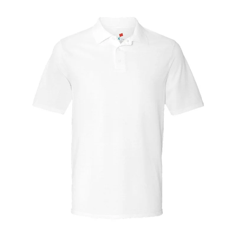 casual polo shirts for men -Hanes X-Temp Piqu Polo with Fresh IQ