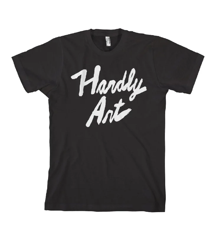 men's crew neck printed t-shirts -Hardly Art Logo Black