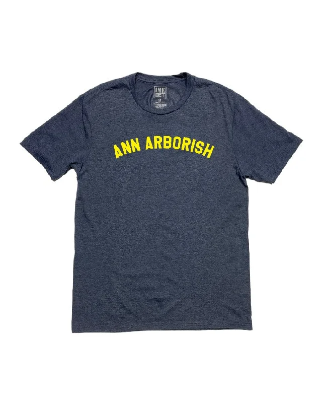 classic t-shirts for men -Ink Detroit Ann Arborish Tri Blend T-Shirt - Navy