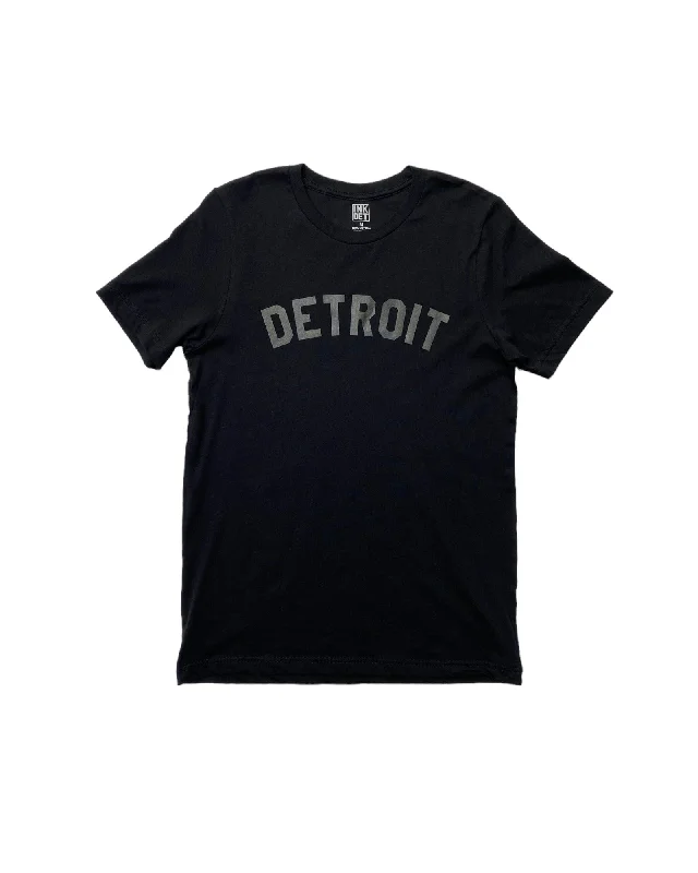 men's holiday-themed t-shirts -Ink Detroit Basic T-Shirt - Black on Black