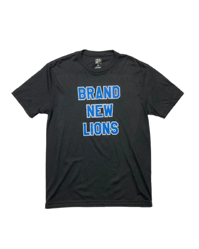 men's basic round neck t-shirts -Ink Detroit - Brand New Lions Tri-Blend T-Shirt - Black