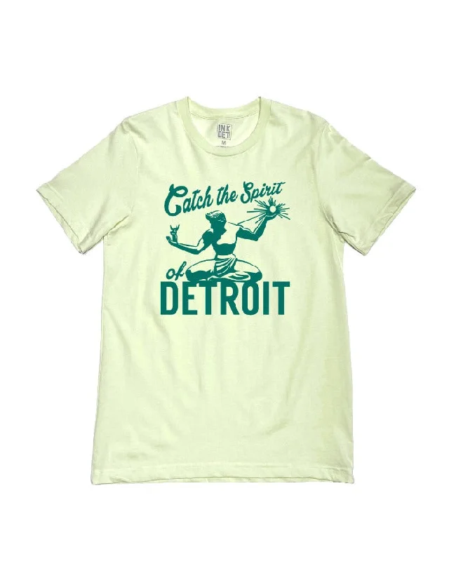 trendy graphic t-shirts -Ink Detroit Catch The Spirit of Detroit T-Shirt -Citron