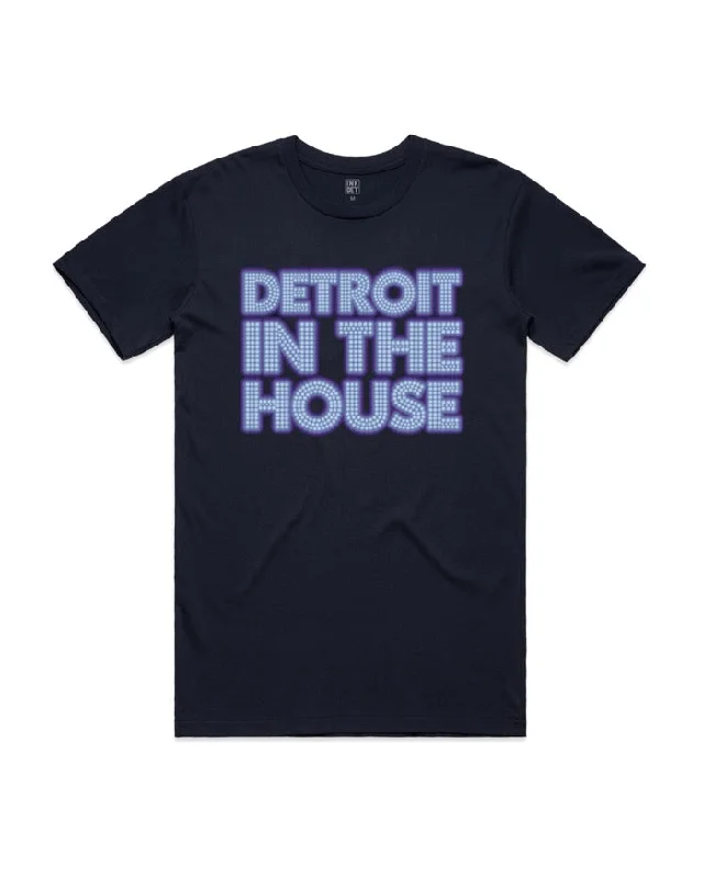 classic fit t-shirts for men -Ink Detroit - DETROIT IN THE HOUSE - T-Shirt - Midnight Navy