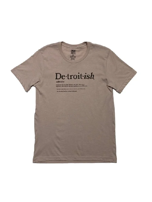 men's athletic cotton t-shirts -Ink Detroit Detroitish Defined - T-Shirt - Gravel Pink