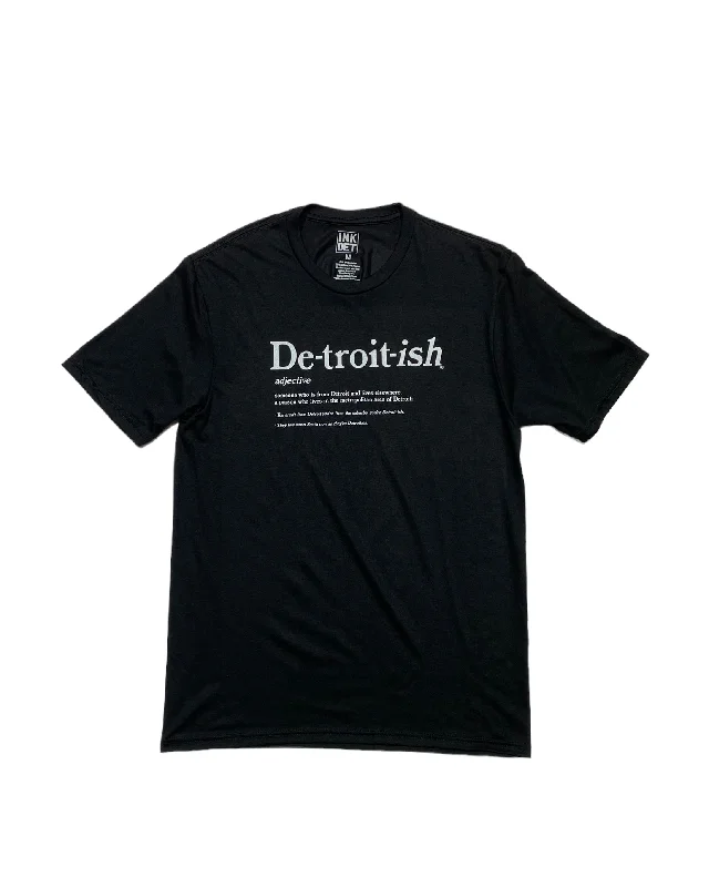 men's custom logo t-shirts -Ink Detroit - Detroitish Defined Tri Blend T-Shirt - Black