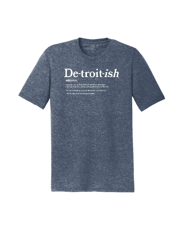 summer-ready t-shirts for men -Ink Detroit - Detroitish Defined Tri Blend T-Shirt - Heather Navy