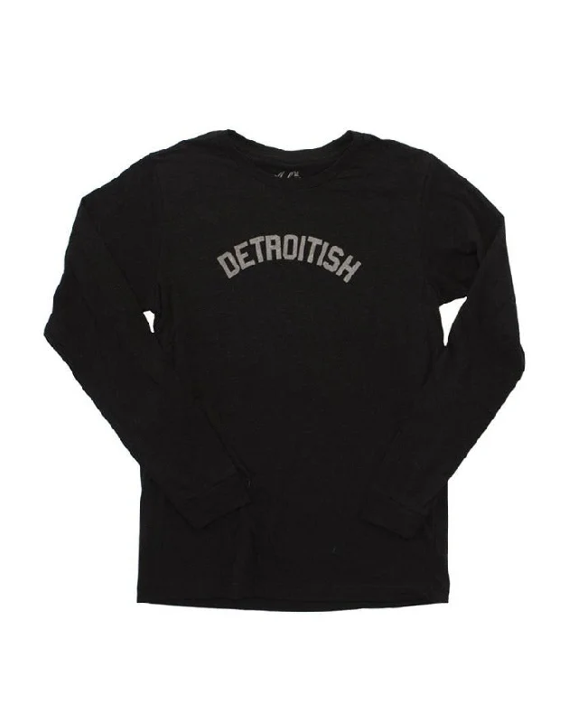 casual t-shirts for men -Ink Detroit Detroitish Long Sleeve T-shirt - Black