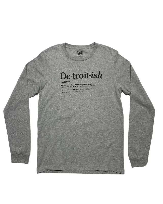 colorful t-shirts for men -Ink Detroit Detroitish Defined Long Sleeve T-Shirt - Athletic Heather