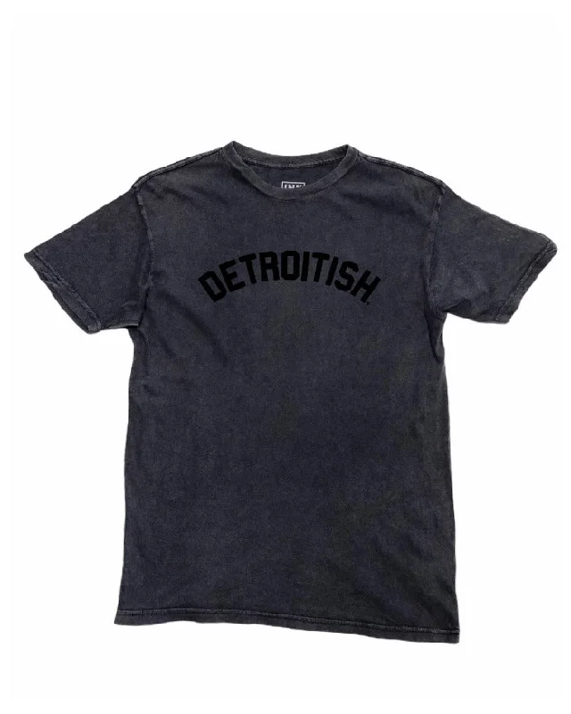 men's lightweight t-shirts -Ink Detroit Detroitish Mineral Wash T-Shirt - Black