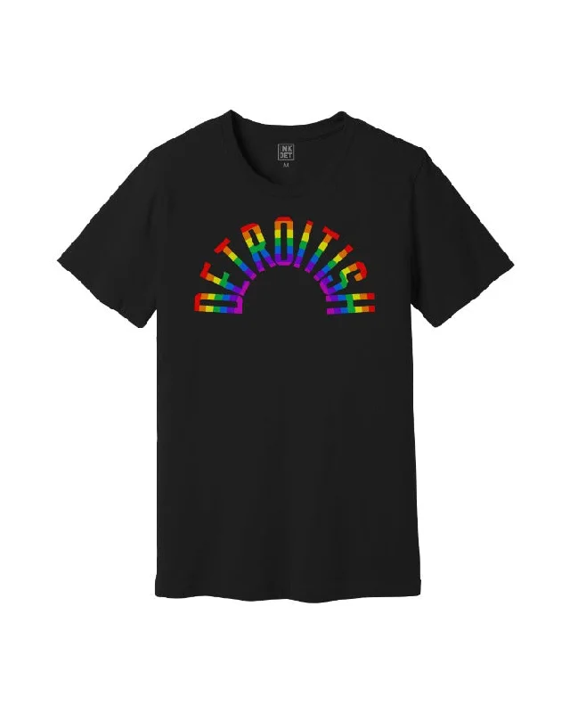 versatile t-shirts for men -Ink Detroit Detroitish Rainbow T-Shirt - Black