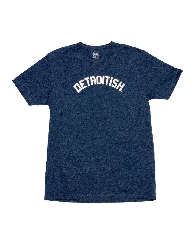 men's retro t-shirts -Ink Detroit Detroitish T-Shirt - Navy