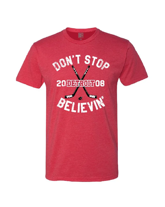 men's athletic fit t-shirts -Ink Detroit Don't Stop Believin' 2008 T-Shirt - Red