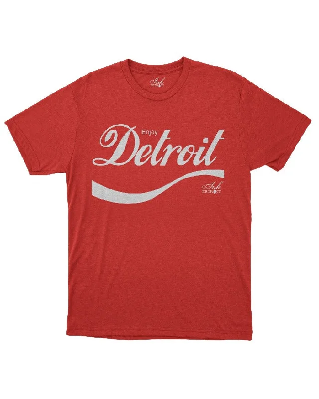 men's black t-shirts -Ink Detroit Enjoy Detroit T-Shirt - Red