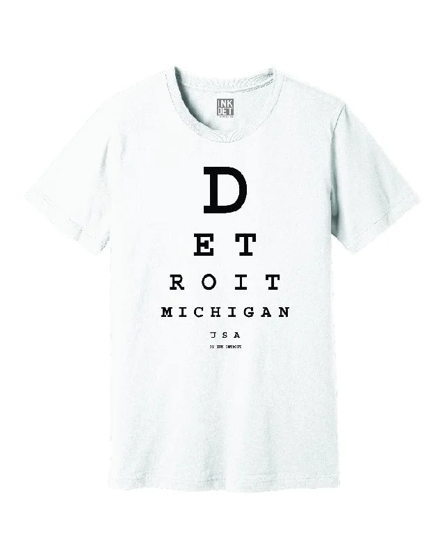 men's printed t-shirts -Ink Detroit Eye Chart T-Shirt - White