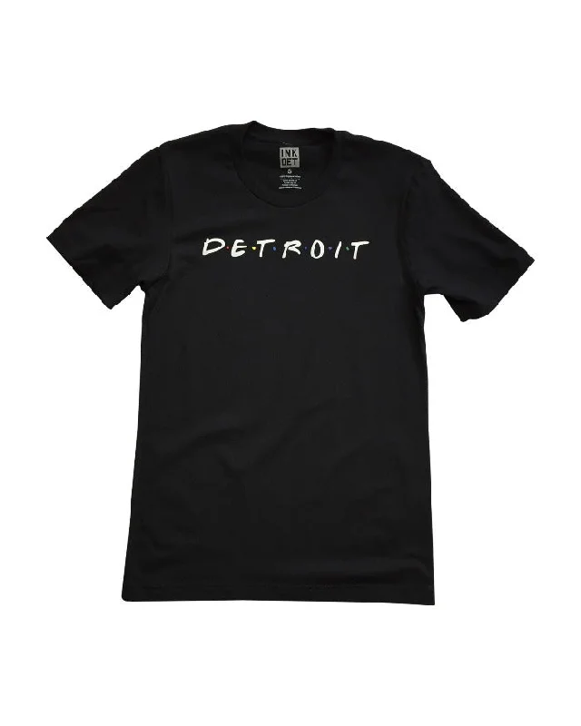 men's graphic print t-shirts -Ink Detroit Friends T-Shirt - Black