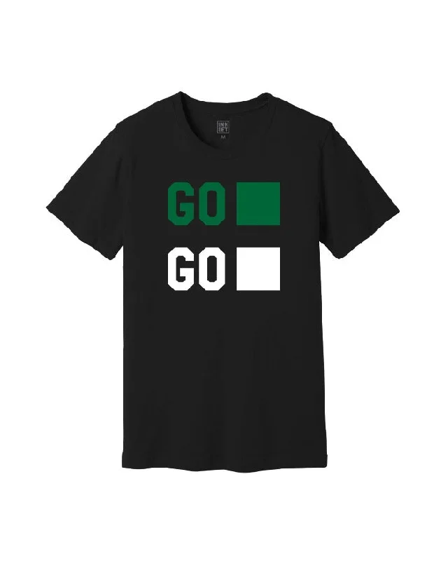 plain t-shirts for men -Ink Detroit GO GREEN GO WHITE T-Shirt - Black