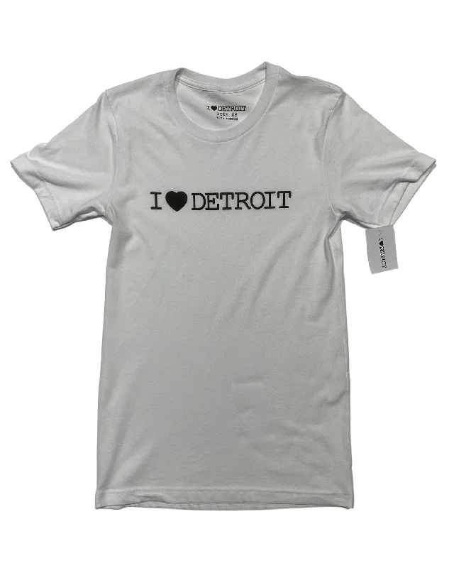 men's fashion t-shirts -Ink Detroit - I LOVE DETROIT Black Print - T-Shirt - White