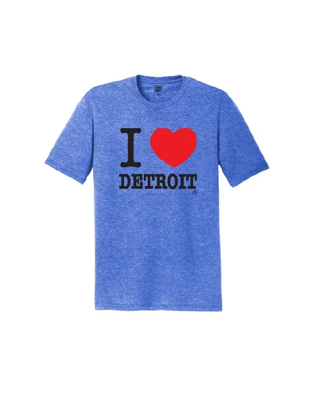 graphic design t-shirts for men -Ink Detroit - I Love Detroit T-Shirt - Blue