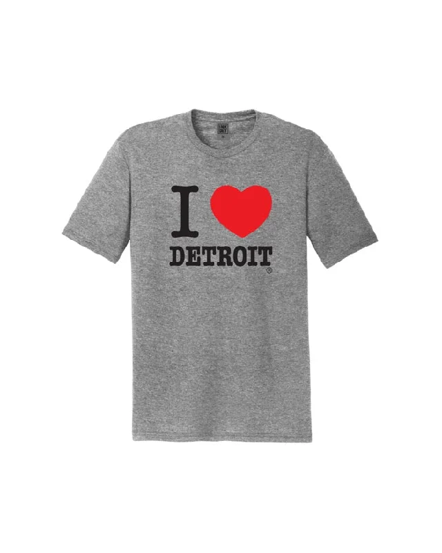 vibrant printed t-shirts for men -Ink Detroit - I Love Detroit T-Shirt - Heather Grey