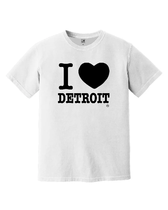 men's cotton t-shirts for sports -Ink Detroit - I LOVE DETROIT - T-Shirt - White