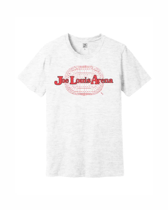 trendy v-neck t-shirts for men -Ink Detroit Vintage Joe Louis Arena T-Shirt - Ash