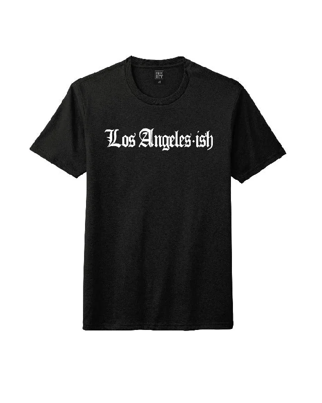 men's summer t-shirts with prints -Ink Detroit - Los Angeles-ish T-Shirt - Black