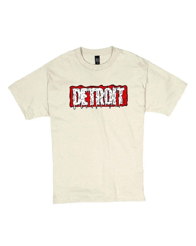 athletic t-shirts for men -Ink Detroit - MARVELous DETROIT DRIP - T-Shirt - Natural